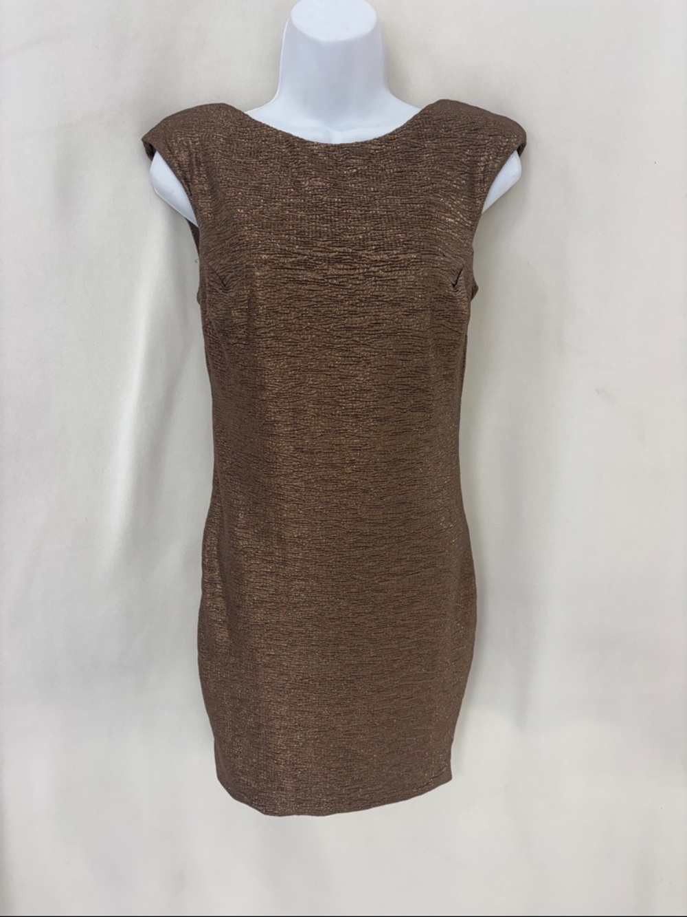 Simple Shimmery Brown Sheath Dress
Made in Italy